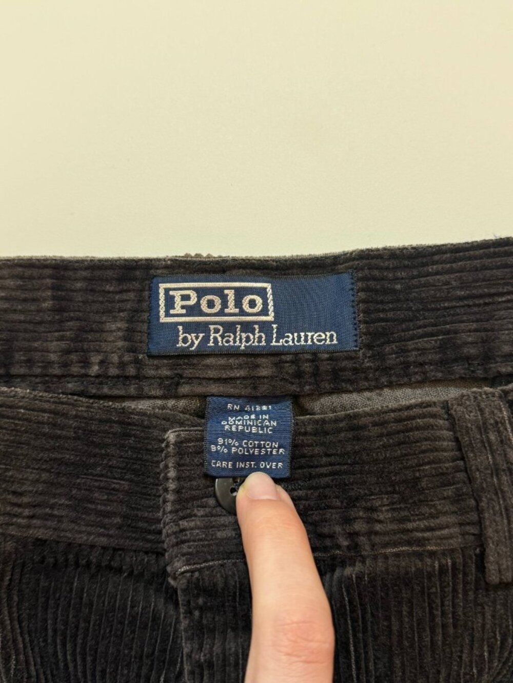 Polo Ralph Lauren Polo Cords Mens 35x32 Brown Corduroy Pleated Pants - Picture 7 of 10
